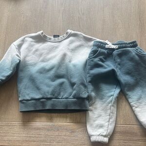 Little Bipsy Blue and White Ombre Jogger Set